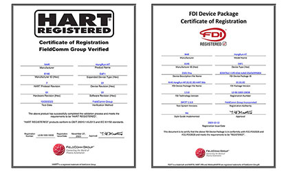 虹潤(rùn)溫度變送器通過國際HART認(rèn)證，并成為國內(nèi)首家取得FDI文件認(rèn)證的企業(yè)